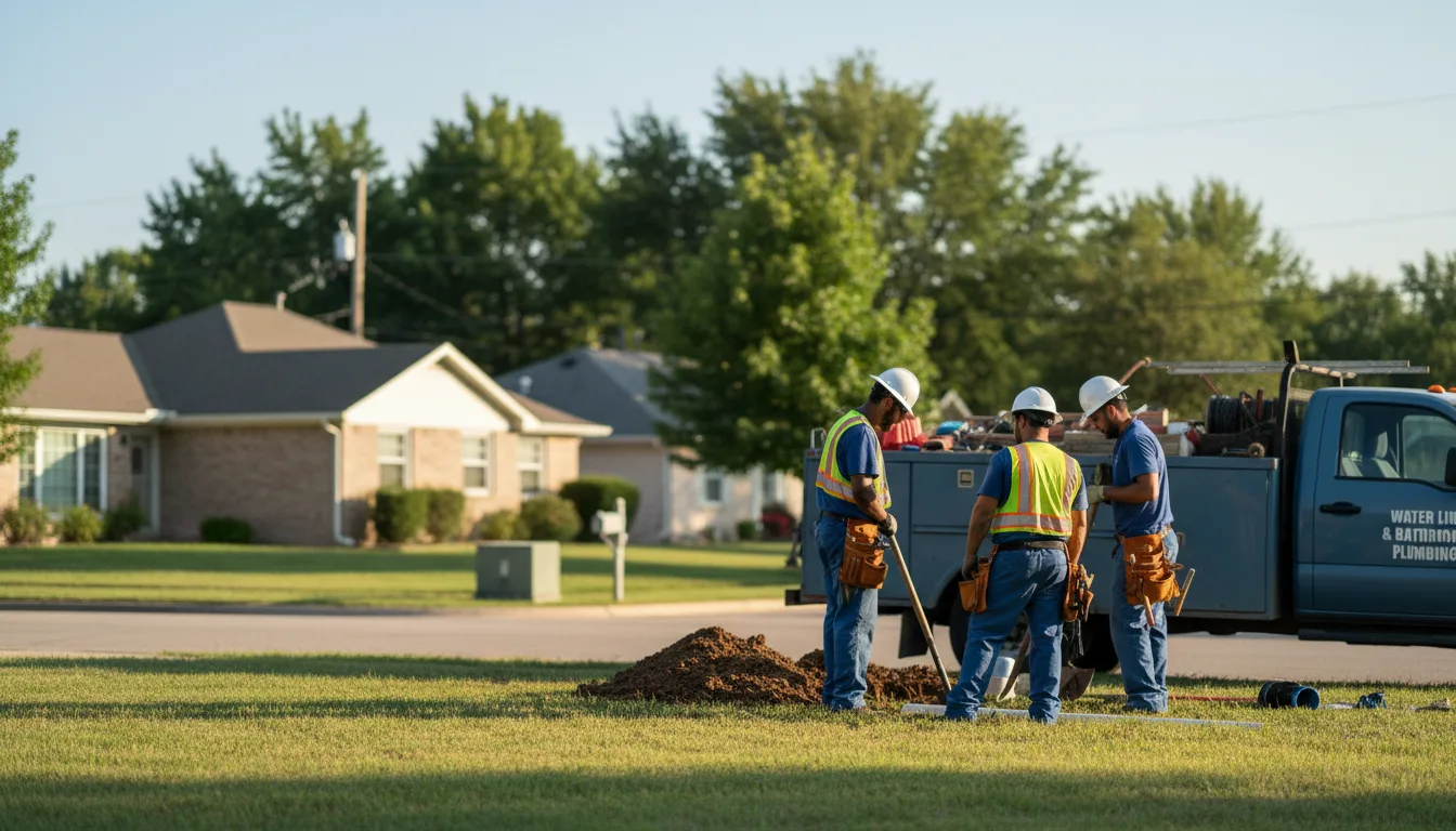Residential water line and bathroom plumbing service in Agra, KS